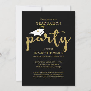 Invitación elegante de graduación de secundaria co
