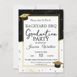 Invitación elegante de graduación para barbacoa en