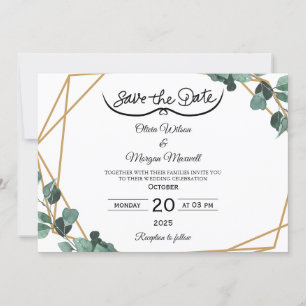 Invitación elegante de greenery para guardar la fe