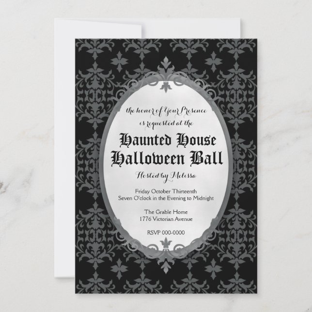 Invitación elegante de Halloween (Anverso)