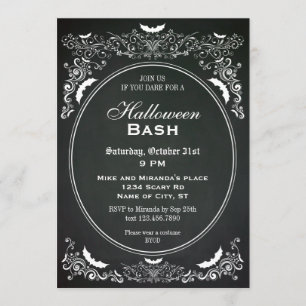 Invitación elegante de Halloween de la pizarra