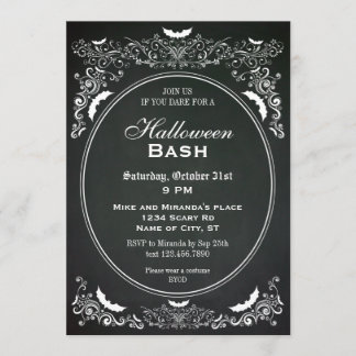 Invitación elegante de Halloween de la pizarra