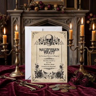 Invitación elegante de Halloween gótico vintage