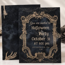 Invitación elegante de Halloween gótico vintage 