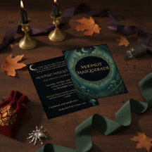 Invitación elegante de Halloween: Mascarada bajo l