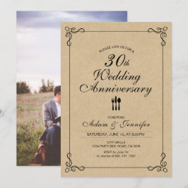 Invitación elegante de kraft para 30º aniversario 