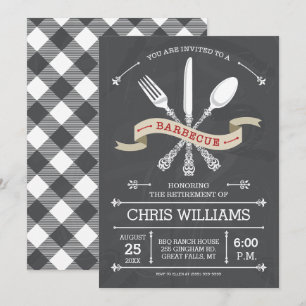 Invitación elegante de la barbacoa - pizarra