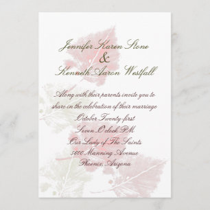 Invitación elegante de la boda de la caída