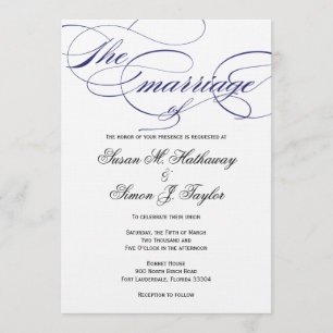 Invitación elegante de la boda de la escritura -