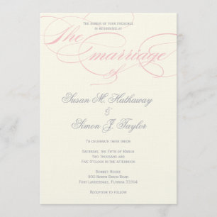 Invitación elegante de la boda de la escritura -