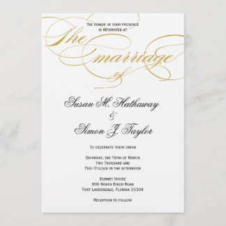 Invitación elegante de la boda de la escritura -
