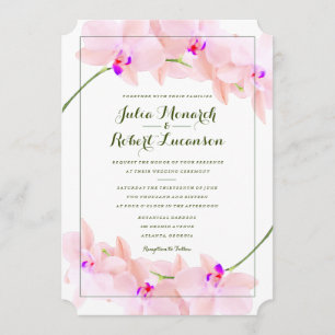 Invitación elegante de la boda de la orquídea
