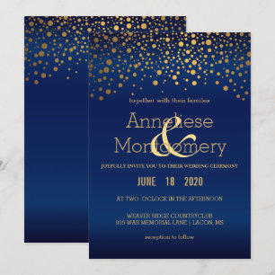 Invitación elegante de la boda de los azules