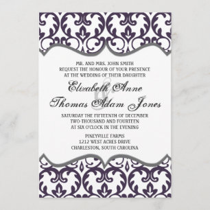 Invitación elegante de la boda del corazón del