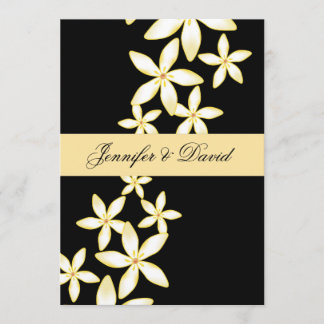 Invitación elegante de la boda del Frangipani