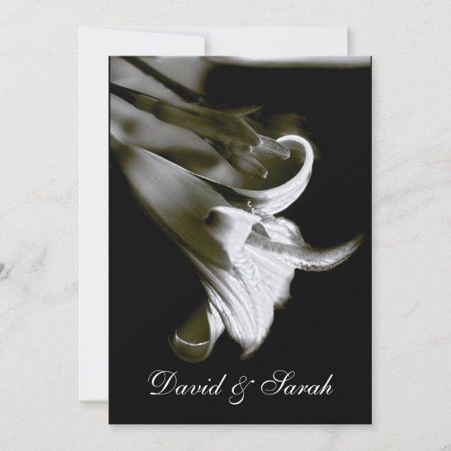 Invitación elegante de la boda del lirio (Anverso)