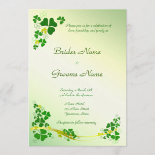 Invitación elegante de la boda del trébol