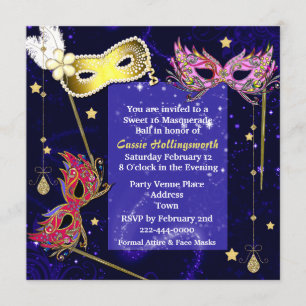 Invitación elegante de la bola de mascarada del