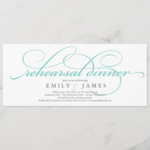 Invitación elegante de la cena del ensayo de la