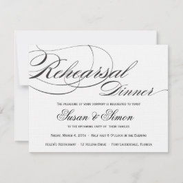 Invitación elegante de la cena del ensayo de la