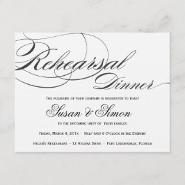 Invitación elegante de la cena del ensayo de la
