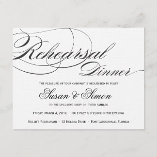 Invitación elegante de la cena del ensayo de la