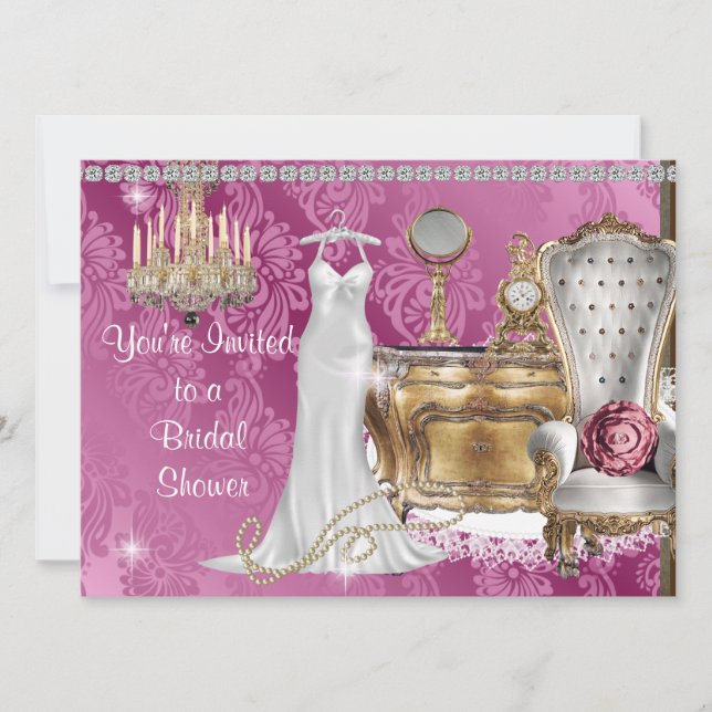 INVITACIÓN ELEGANTE DE LA DUCHA BRIDAL DE LA VENTA (Anverso)