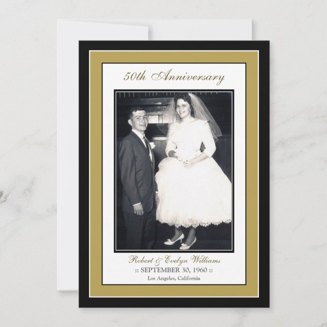 Invitación elegante de la fiesta de aniversario (Anverso)