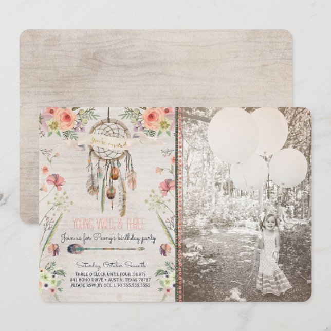 Invitación elegante de la fiesta de cumpleaños de (Anverso / Reverso)