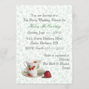 Invitación elegante de la fiesta del té de la