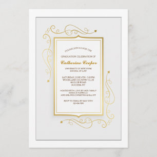 Invitación elegante de la graduación del marco del