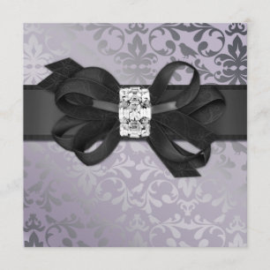 Invitación elegante de la lavanda y de la plata