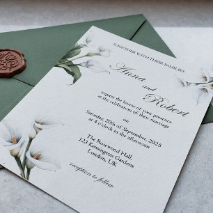 Invitación elegante de lirio de Calla – Diseño flo