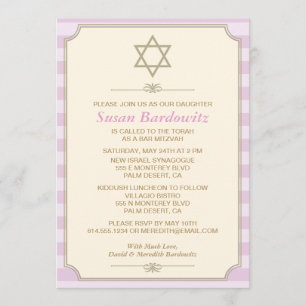 Invitación elegante de Mitzvah del palo