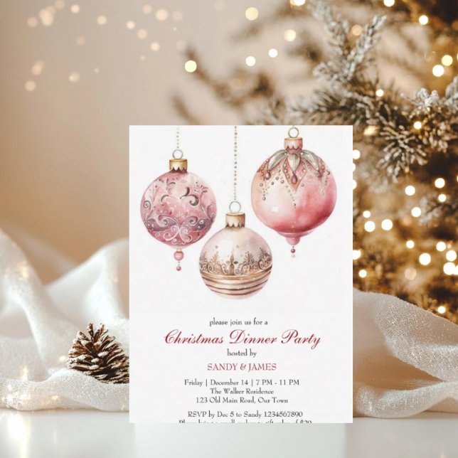 Invitación elegante de Navidad con acuarela para f (Subido por el creador)