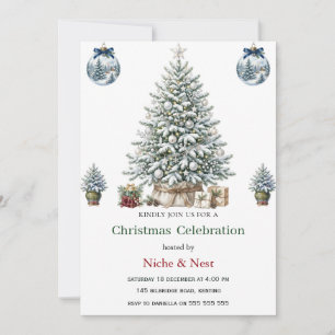 Invitación elegante de Navidad con árbol de Navida