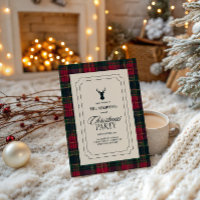 Invitación elegante de Navidad con estampado de ta