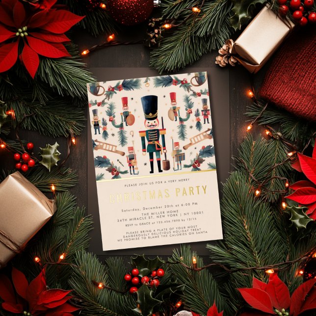 Invitación elegante de Navidad en oro para fiesta  (Subido por el creador)
