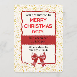 Invitación elegante de Navidad en rojo a la fiesta