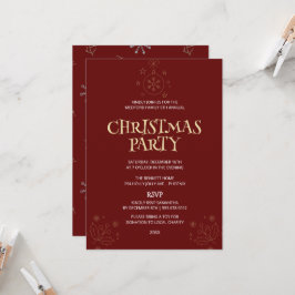 Invitación elegante de Navidad en rojo para fiesta