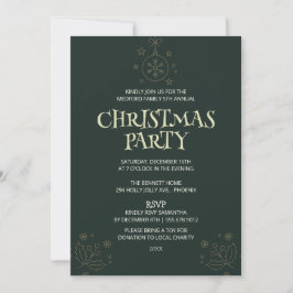 Invitación elegante de Navidad en verde - Fiesta