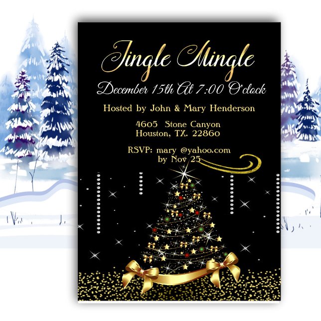 Invitación elegante de Navidad Jingle Mingle (Subido por el creador)