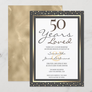 Invitación elegante de oro para aniversario de bod