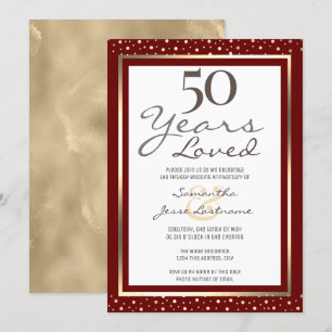 Invitación elegante de oro para aniversario de bod