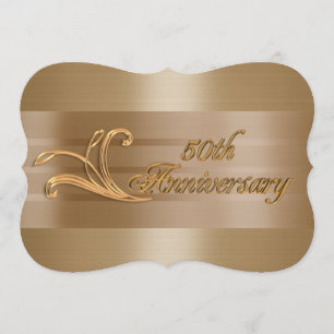 invitación elegante de oro para el 50 aniversario