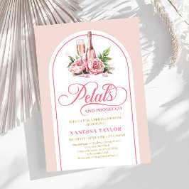 Invitación elegante de pétalos y prosecco con toqu