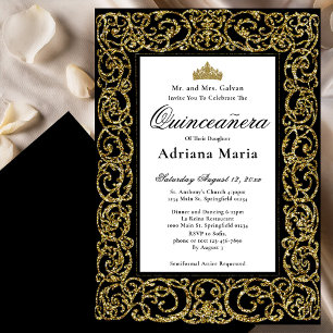 Invitación Elegante de Quinceañera con Caligrafía