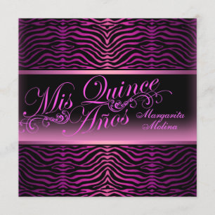 Invitación elegante de quinceañera con estampado d