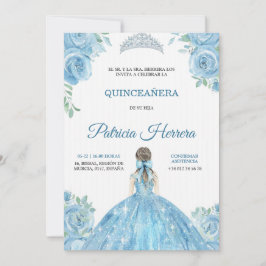 Invitación elegante de quinceañera con tema floral