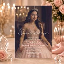 Invitación elegante de Quinceañera en rosa oro